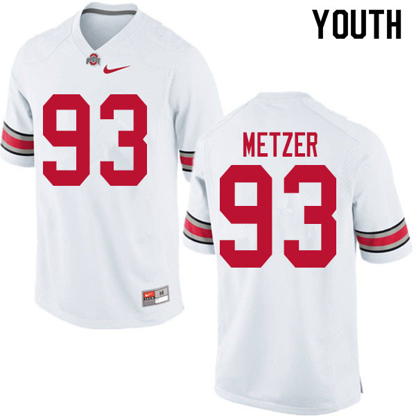 Youth #93 Jake Metzer Ohio State Buckeyes College Football Jerseys Sale-White